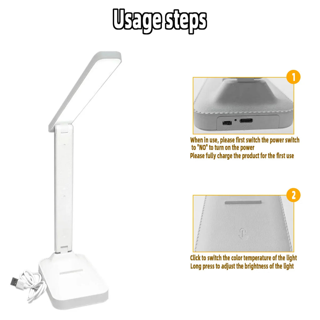 LED desk lamp eye protection touch dimmable LED reading lamp student dormitory bedroom reading USB plug-in study office desk lam