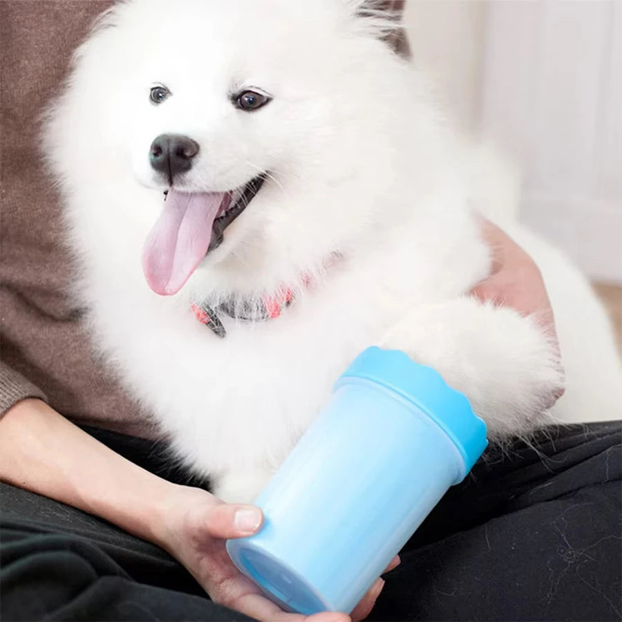 1Pc Pet Plastic Foot Wash Cup S L XL Large size silicone brush Dog cat clean foot mud removable cleaning Foot